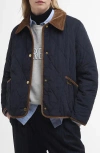 Barbour Liddesdale Crop Quilted Jacket In Dark Navy/sky Dress Tartan