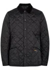 Barbour Heritage Liddesdale Blue Jacket With Classic Corduroy Collar And Logo Lettering On The Front In Tech In Black