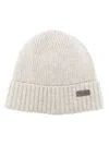 Barbour Carlton Ribbed-knit Beanie In Light Grey