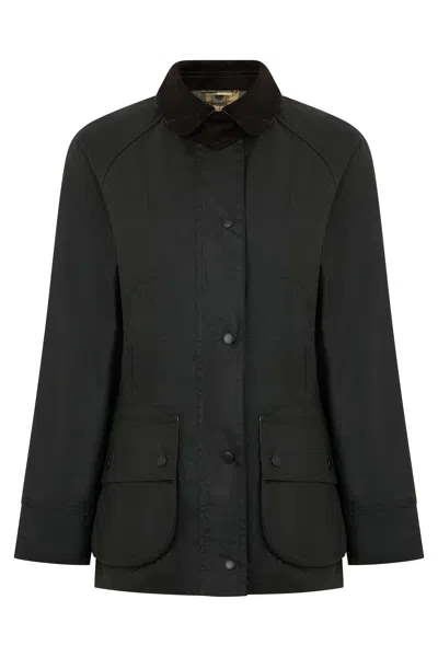 Barbour Light Mini Waxed Cotton High-collar Jacket For Women In Brown