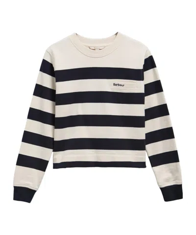 Barbour Lightweight Crew Neck Sweater In White