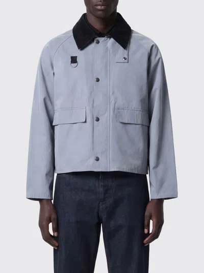 Barbour Lightweight Shirt Jacket In Waxed Cotton With Corduroy Collar In Blue