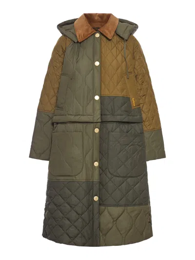 Barbour Cookston Quilted Single-breasted Coat In Green