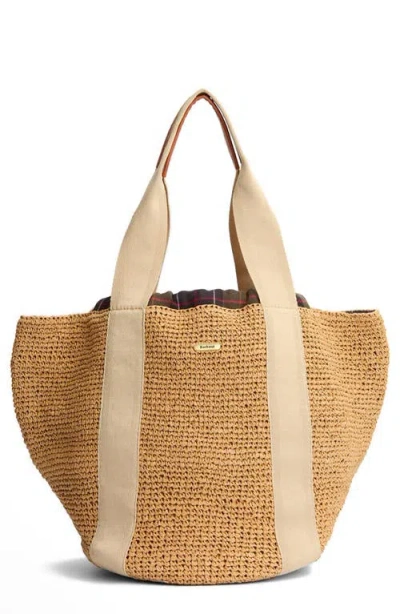Barbour Lily Beach Raffia Tote In Natural