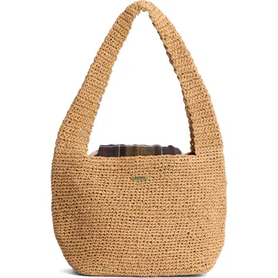Barbour Lily Crochet Raffia Shoulder Tote In Natural
