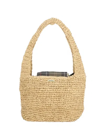 Barbour Lily Logo-plaque Shoulder Bag In Neutral