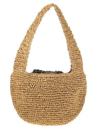 Barbour Lily Woven Tote Bag In Brown