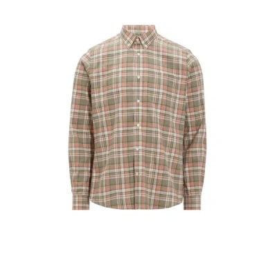 Barbour Linen And Cotton Check Shirt In Brown