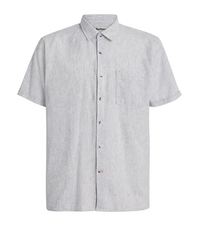 Barbour Linen Cotton Blend Tindale Shirt In Gray