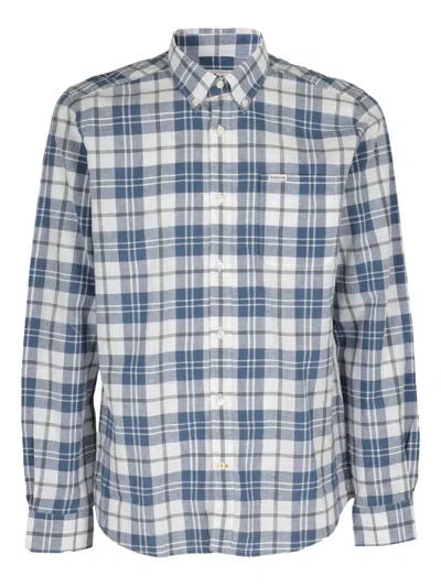 Barbour Thorpe Tailored Checked Shirt In Mid Blue