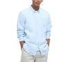 Barbour Linton Regular Fit Linen Button-down Shirt In Ocean Sky