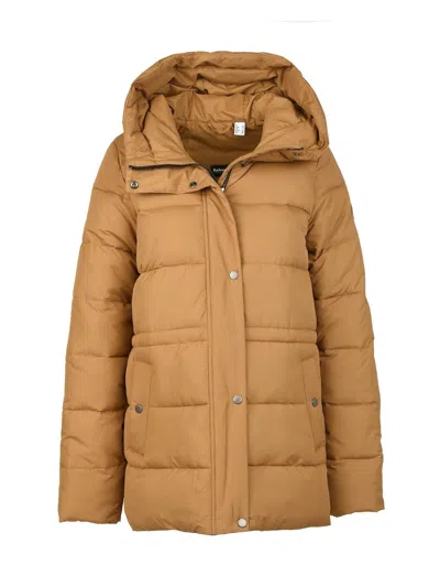 Barbour Littlebury Hooded Baffle Quilted Jacket In Orange