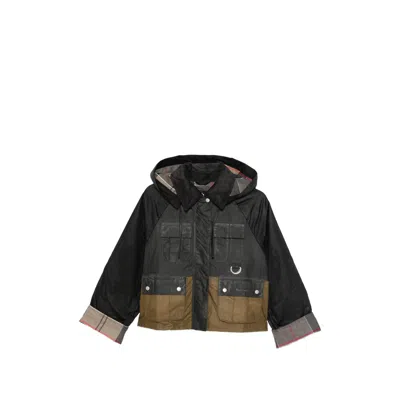 Barbour Liza Hooded Paneled Waxed-cotton Jacket In Multi