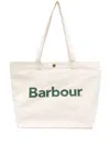 Barbour Logo Tote Bag With Two Flat Top Handles In 中性色