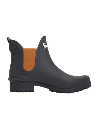 Barbour Logo Chelsea Rain Boots In Black