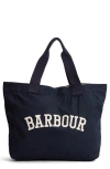 Barbour Logo Cotton Canvas Tote