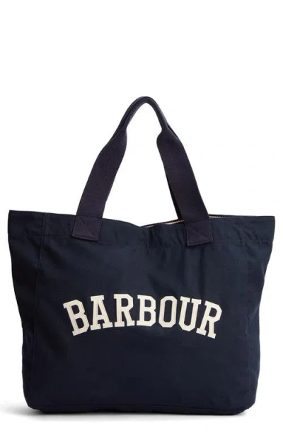 Barbour Logo Cotton Canvas Tote