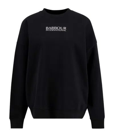 Barbour Logo Crew Neck Sweatshirt In Black
