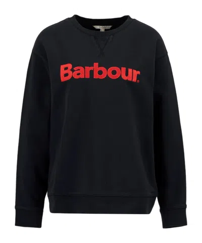 Barbour Logo Crew Neck Sweatshirt In Blue
