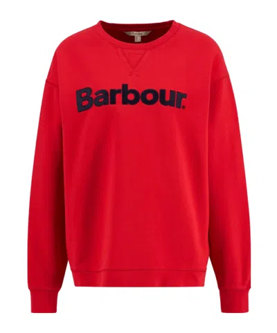 Barbour Logo Crew Neck Sweatshirt In Red