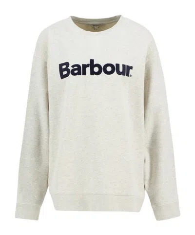 Barbour Logo Crew Neck Sweatshirt In Neutral