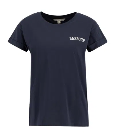 Barbour Logo Crew Neck T-shirt In Blue