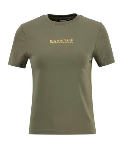 Barbour Logo Crew Neck T-shirt In Brown