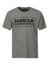 Barbour Logo-detail Cotton T-shirt In Gray