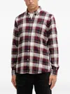 Barbour Logo-detail Plaid Shirt In Burgundy
