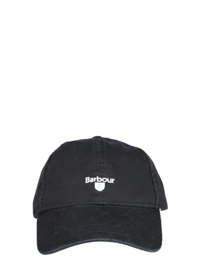 Barbour Logo Embroidered Baseball Cap In Black