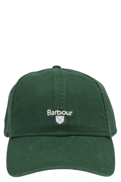 Barbour Logo Embroidered Baseball Cap In Racing Green