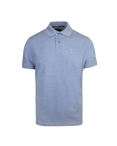 Barbour Logo Embroidered Buttoned Polo Shirt In Blue