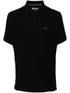 Barbour Embroidered Cotton Polo In Black