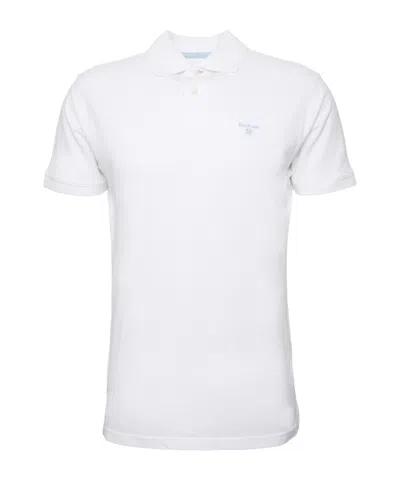 Barbour Logo-embroidered Cotton Polo Shirt In White