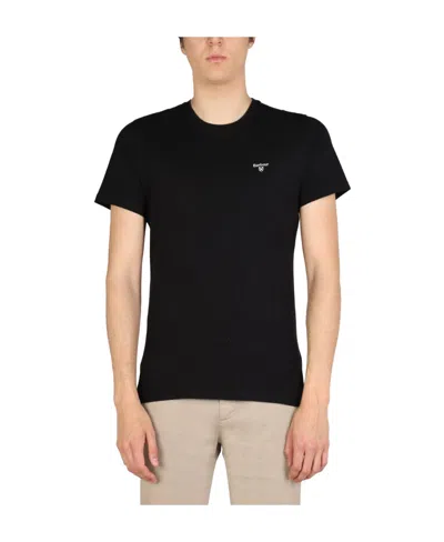 Barbour Logo-embroidered Cotton T-shirt In Black