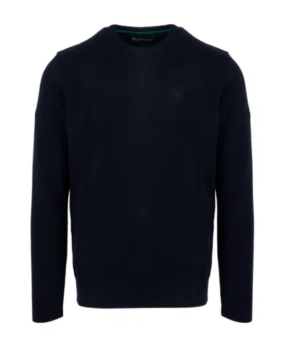 Barbour Logo Embroidered Crewneck Knitted Jumper In Black