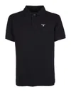 Barbour Checkered Polo With Collar And Short Sleeves In Black