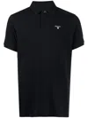 Barbour Checkered Polo With Collar And Short Sleeves In Black