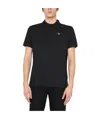 Barbour Checkered Polo With Collar And Short Sleeves In Black