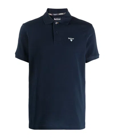 Barbour Logo Embroidered Polo Shirt In Black