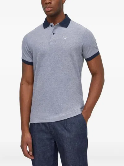 Barbour Logo-embroidered Polo Shirt In Blue