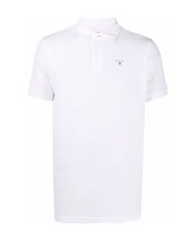 Barbour Tartan Pique Polo T-shirt In White