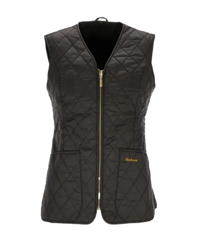 Barbour Logo-embroidered Quilted Reversible Gilet In Black