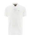 Barbour Piquet Polo With Tartan Details In White