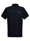 Barbour Logo Embroidered Short Sleeved Polo Shirt In Blue