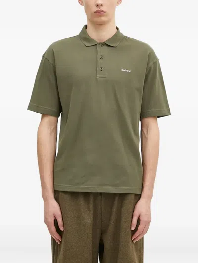 Barbour Logo-embroidery Polo Shirt In Green