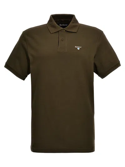 Barbour Logo Embroidery Polo Shirt In Green
