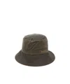 Barbour Brackley Wax Green Bucket Hat In Black