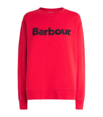 Barbour Logo Hartland Sweatshirt In Red