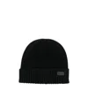 Barbour Carlton Ribbed Beanie In Black